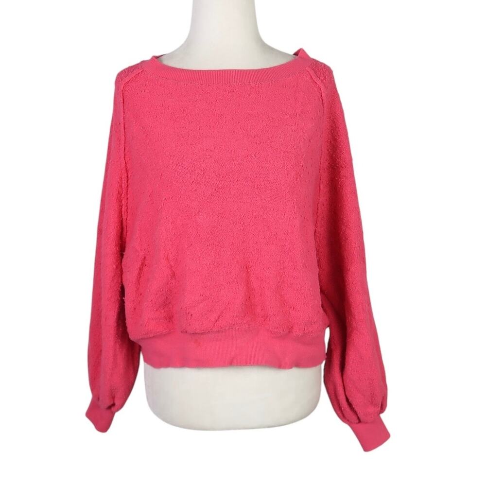 Free People dark pink bobble textured pullover sweater XS